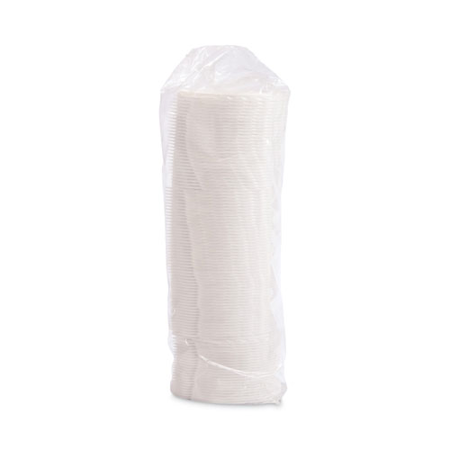 Lift Back and Lock Tab Cup Lids for Foam Cups, Fits 8 oz Hot Cups, Plastic, White, 100/Pack