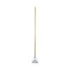 Screw Clamp Metal Head Wooden Mop Handle, #20+, 1.13" dia x 62", Natural
