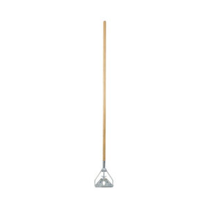 Screw Clamp Metal Head Wooden Mop Handle, #20+, 1.13" dia x 62", Natural