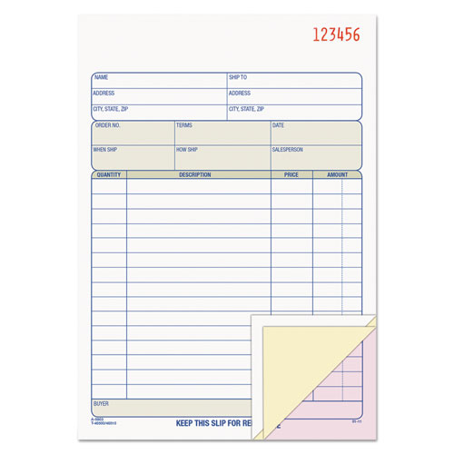 TOPS 3-part/15-item Sales Order Book