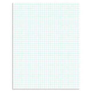 Quadrille Pads, Quadrille Rule (4 sq/in), 50 White (Heavyweight 20 lb Bond) 8.5 x 11 Sheets