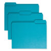 Colored File Folders, 1/3-Cut Tabs: Assorted, Letter Size, 0.75" Expansion, Teal, 100/Box