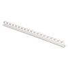Plastic Comb Bindings, 3/8" Diameter, 55 Sheet Capacity, White, 100/Pack