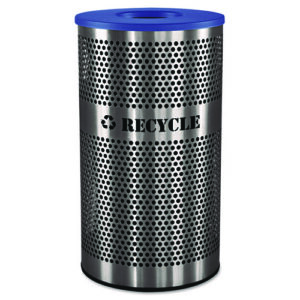 Stainless Steel Recycle Receptacle, 33 gal, Stainless Steel