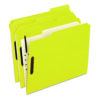 Colored Classification Folders with Embossed Fasteners, 2 Fasteners, Letter Size, Yellow Exterior, 50/Box