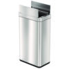 Wings Lid Sensor Trash Can, 18 gal, Plastic/Stainless Steel, Silver
