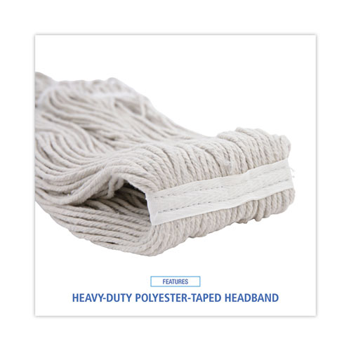 Pro Loop Web/Tailband Wet Mop Head, Cotton, 24oz, White, 12/Carton - Image 6
