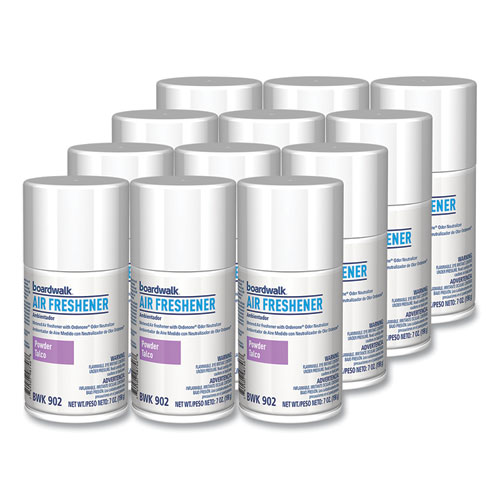 Metered Air Freshener Refill, Powder Mist Scent, 7 oz Aerosol Spray, 12/Carton