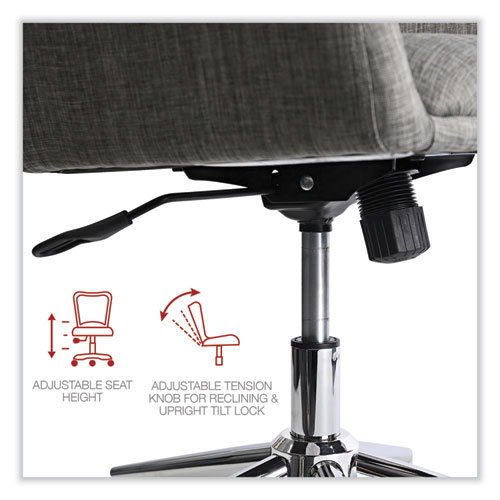 Mid-Century Task Chair, Supports Up to 275 lb, 18.9" to 22.24" Seat Height, Gray Seat, Gray Back - Image 2