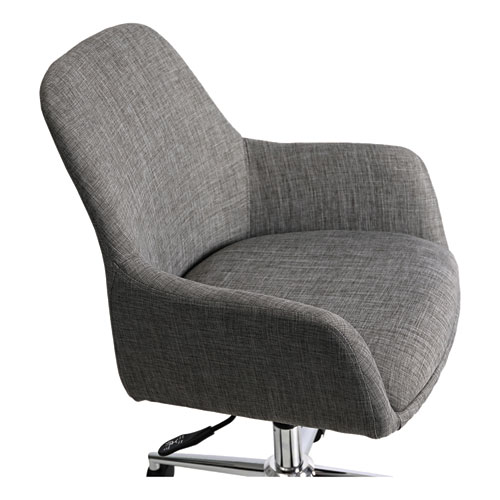 Mid-Century Task Chair, Supports Up to 275 lb, 18.9" to 22.24" Seat Height, Gray Seat, Gray Back - Image 4