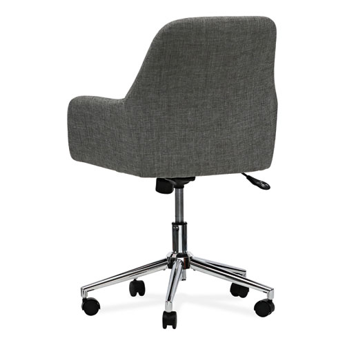 Mid-Century Task Chair, Supports Up to 275 lb, 18.9" to 22.24" Seat Height, Gray Seat, Gray Back - Image 5