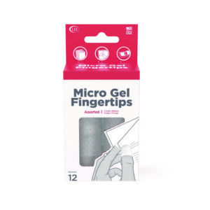 Micro-Gel Fingertips, Small, Medium, Large, X-Large, Clear, 12/Pack
