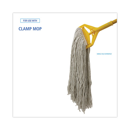 Cut-End Wet Mop Head, Cotton, No. 32, White, 12/Carton