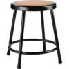 6200 Series Heavy Duty Steel Stool, Backless, Supports Up to 500 lb, 18" Seat Height, Brown Seat, Black Base