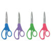 Student Scissors with Antimicrobial Protection, Pointed Tip, 7" Long, 3" Cut Length, Randomly Assorted Handle Color