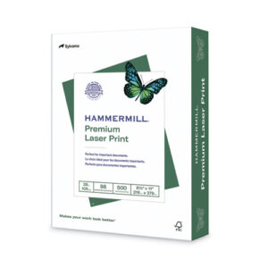Premium Laser Print Paper, 98 Bright, 28 lb Bond Weight, 8.5 x 11, White, 500/Ream