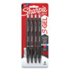 S-Gel High-Performance Gel Pen, Retractable, Fine 0.5 mm, Assorted Ink Colors, Black Barrel, 4/Pack