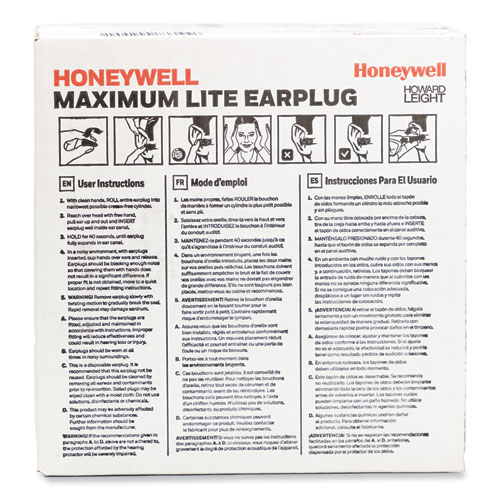 MAXIMUM Lite Single-Use Earplugs, Cordless, 30NRR, Green, 200 Pairs