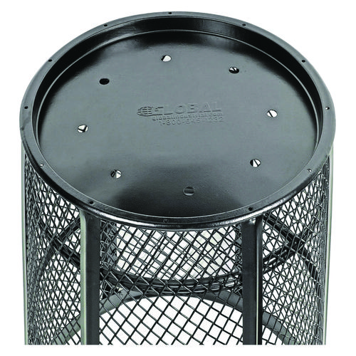 Steel Mesh Corrosion Resistant Trash Can, 48 gal, Black