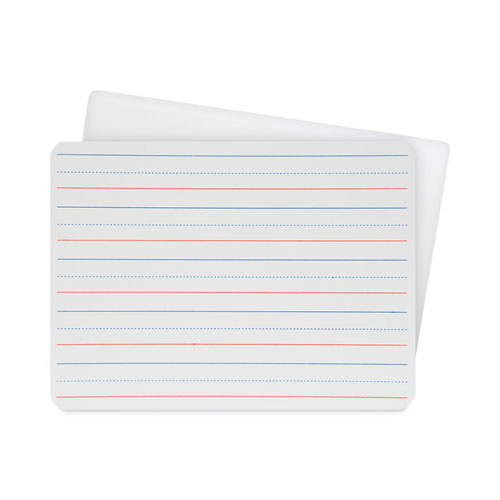 Two-Sided Red/Blue Ruled Dry Erase Board, 12" x 9", White Surface, 24/Pack