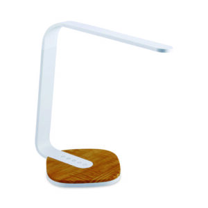 LED Desk Lamp, White/Wood
