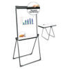 Foldable Double-Sided Dry Erase Easel, 29" x 41", White Surface, Black Plastic Frame