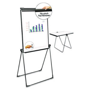 Foldable Double-Sided Dry Erase Easel, 29" x 41", White Surface, Black Plastic Frame