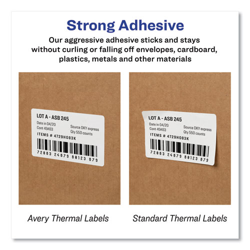 Thermal Printer Labels, Thermal Printers, 1.13 x 3.5, Clear, 120/Roll, 1 Roll/Pack