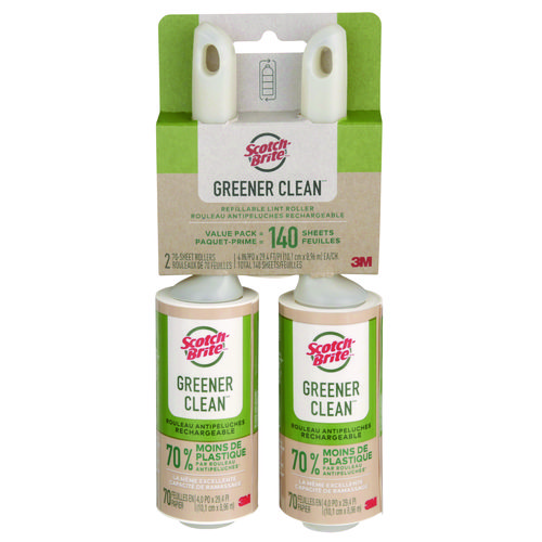 Greener Clean Lint Roller, 70 Sheets/Roll