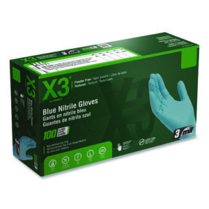 Industrial Nitrile Gloves, Large, Blue, 100/Box
