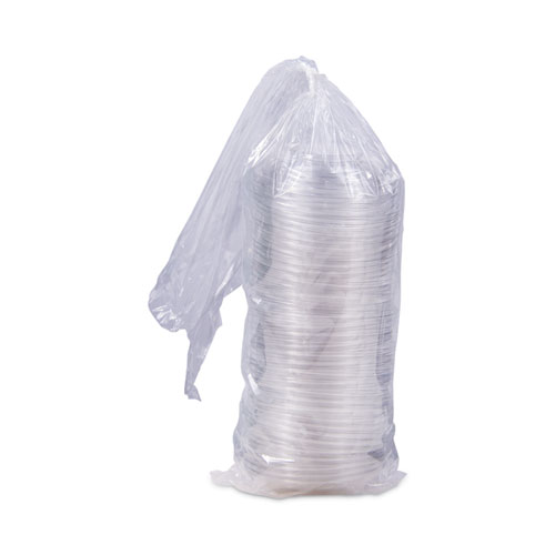 PresentaBowls Clear Dome Lids, 7.3" Diameter x 1.1" h, Clear, Plastic, 63 Lids/Bag, 4 Bags/Carton