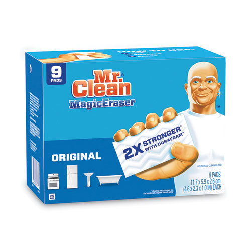 Magic Eraser, 4.6 x 2.4, 0.7" Thick, White, 9/Pack