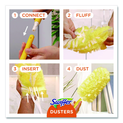 Heavy Duty Dusters Refill, Dust Lock Fiber, Yellow, 6/Box