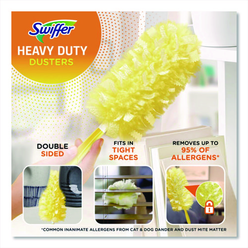 Heavy Duty Dusters Refill, Dust Lock Fiber, Yellow, 6/Box