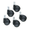 TaskMaster Hard Floor Casters, Grip Ring Stem, 2" Wheel, Black, 5/Set