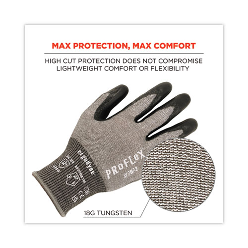 ProFlex 7072 ANSI A7 Nitrile-Coated CR Gloves, Gray, X-Large, Pair