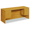 10500 Series Kneespace Credenza With 3/4-Height Pedestals, 60w x 24d x 29.5h, Harvest