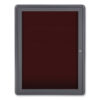 Enclosed Letterboard, 24.13" x 33.75", Burgundy Surface, Powder-Coated Gray Aluminum Frame