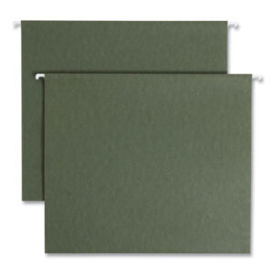 Box Bottom Hanging File Folders, 2" Capacity, Letter Size, Standard Green, 25/Box