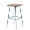 6300 Series Height Adjust Heavy Duty Square Seat Steel Stool, Backless, 500lb, 23.75" to 31.75" Height, Brown Seat, Gray Base