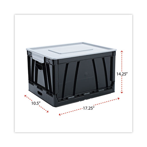 Collapsible Crate, Letter/Legal Files, 17.25" x 14.25" x 10.5", Black/Gray, 2/Pack - Image 2