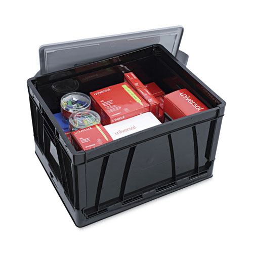 Collapsible Crate, Letter/Legal Files, 17.25" x 14.25" x 10.5", Black/Gray, 2/Pack - Image 5