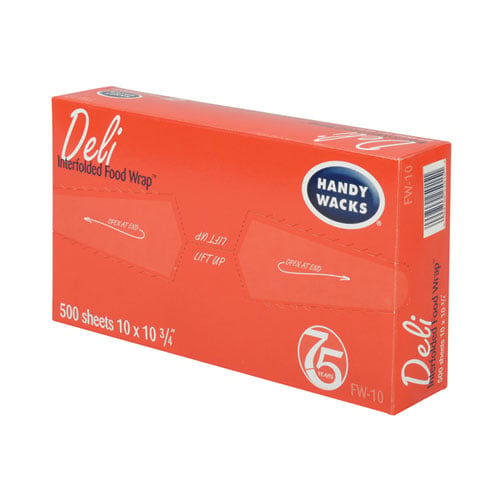 Interfolded Food Wrap Deli Sheets, 10.75 x 10, 500/Box, 12 Boxes/Carton