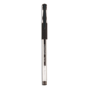 Comfort Grip Gel Pen, Stick, Medium 0.7 mm, Black Ink, Clear/Black Barrel, 60/Pack