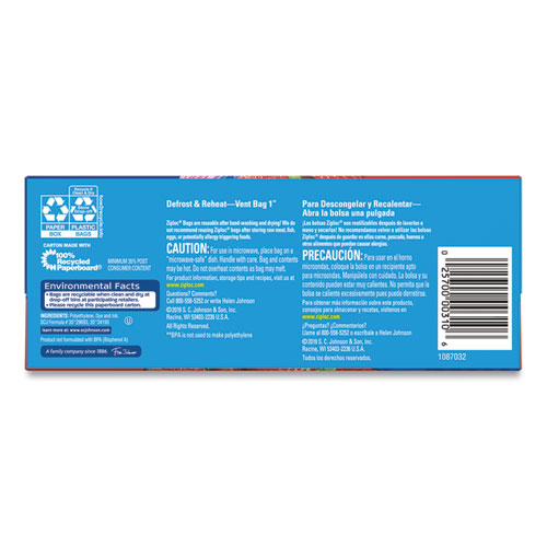 Double Zipper Storage Bags, Triple System Seal, Quart, 9.63" x 8.5", Clear, 48/Box - Image 6
