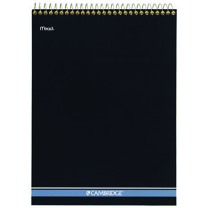Stiff-Back Wire Bound Notepad, Wide/Legal Rule, Canary/Blue Cover, 70 Canary-Yellow 8.5 x 11.5 Sheets