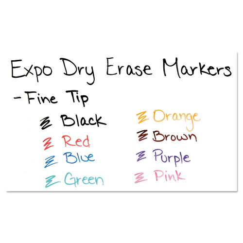 Low-Odor Dry-Erase Marker, Fine Bullet Tip, Assorted Colors, 8/Set