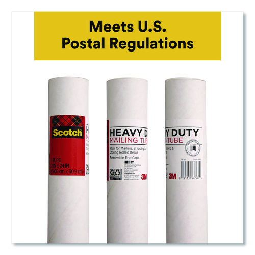 Mailing Tube, 24" Long, 2" Diameter, White