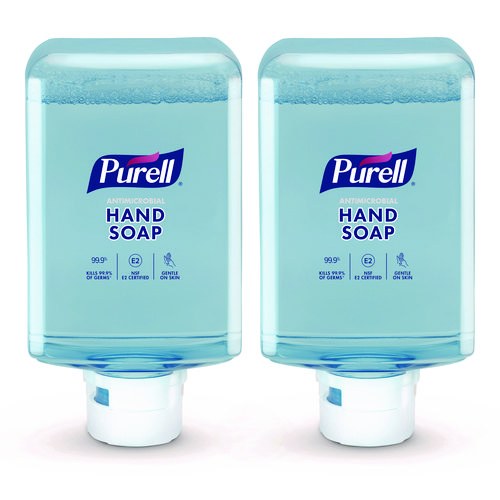 Antimicrobial Foaming Hand Soap Refill, For ES10 Dispensers, Fragrance-Free, 1,200 mL, 2/Carton