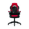 Vortex Bonded Leather Gaming Chair, Supports Up to 301 lbs, 17.9" to 21.6" Seat Height, Red/Black Back, Black Base